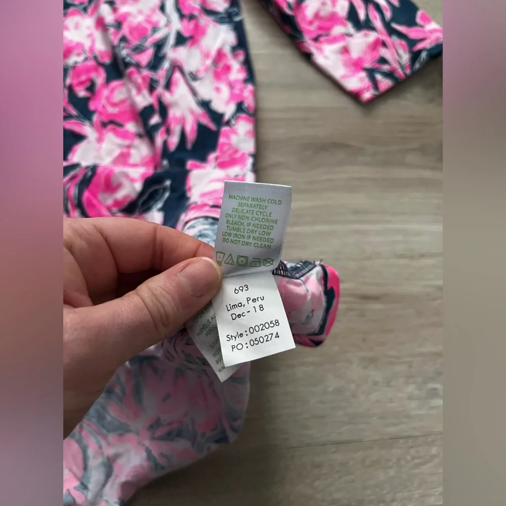 Lilly Pulitzer Women’s Daphne T-shirt dress in Inky Flamingo - Size XL - Picture 6 of 7